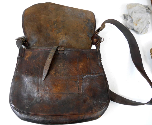 Gibecière De Chasse Ancienne En Cuir - Sans Marque, Bon état