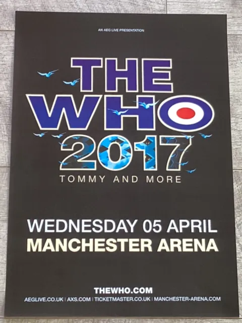 The Who concert poster - Manchester 2017 music band show tour - gig memorabilia.