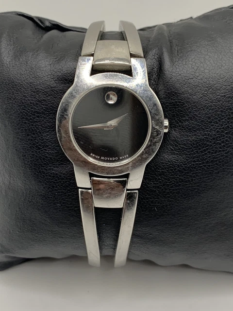 Movado Amorosa Stainless Steel Saphire Crystal Ladies Watch New Battery