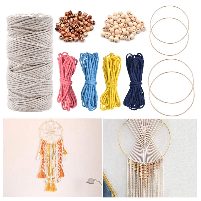 Hágalo usted mismo Artesanía Macramé Kit Decoración del Hogar Planta Colgador de Pared para Regalo para Principiantes