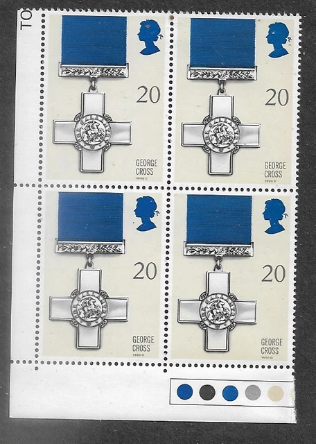 GREAT BRITAIN 1990 ST GEORGE CROSS Patron Saint SCOUTS Corner PLATE BLOCK