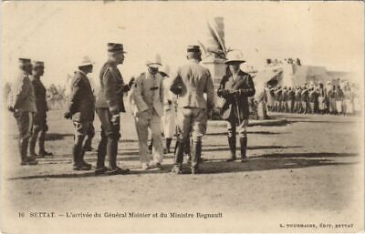 CPA AK MAROC SETTAT arrivée du General Moinier et du Ministre Regnault (31593)