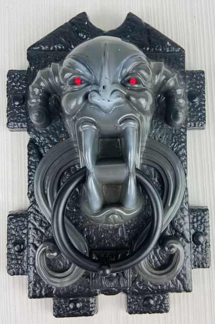 Vintage Halloween Paper Magic Gargoyle Demon Devil Door Knocker Lights & Sound