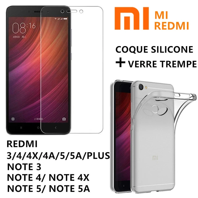 Kit Protection : Film Verre Trempé + Coque TPU Pour Xiaomi Redmi Note 11S, 10 5G, 9, Etc. - Version 4
