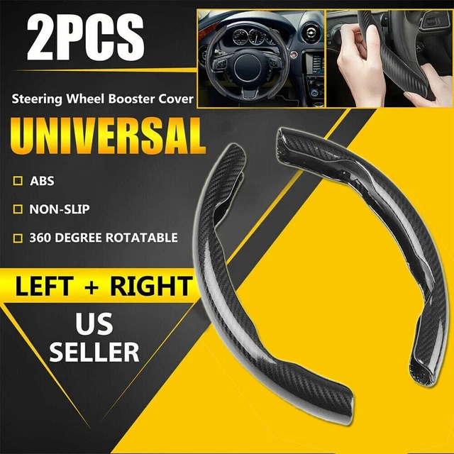 2x Carbon Fiber Universal Car Steering Wheel Booster Cover Non-Slip Accessories