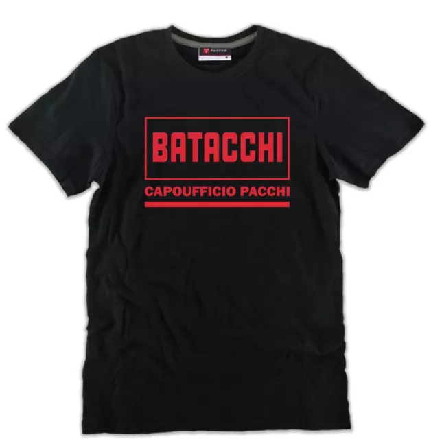 T-shirt Loris Batacchi capoufficio pacchi nera cotone unisex fantozzi cult film