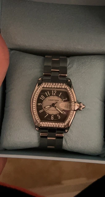 cartier roadster watch With Diamond Bezel