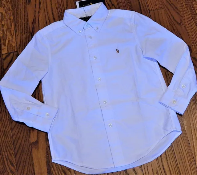 POLO RALPH LAUREN AUTHENTIC BOYS BRAND NEW ORIGINAL WHITE SHIRT Size 6, NWT