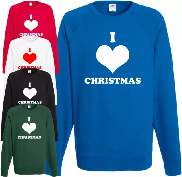 I Love Christmas Sweatshirt Xmas Gift Festive Jumper Cool Funny Secret Present