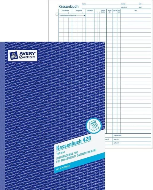 Zweckform Kassenbuch 426 mit Steuerschiene 300 DATEV-gerecht gelocht 100 Blatt