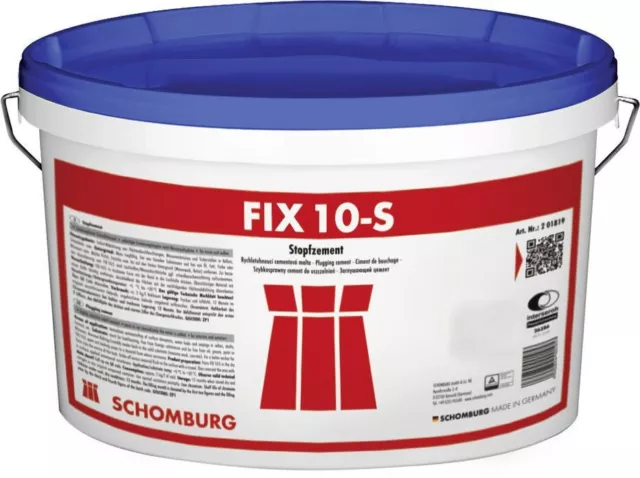 Schomburg FIX 10-S 6 kg cubo cemento tapón cemento rápido cemento rayo sellado