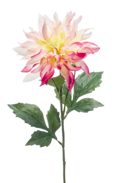 künstliche Dahlie mit XXL Blüte weiß rosa pink H. 60cm Emerald Kunstblumen