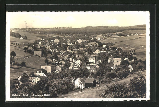 AK Gelenau i. Erzgeb., Blick n. d. oberen Ortsteil 1940