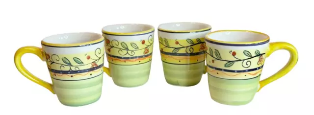 Set Of 4 Philippe Richard Italia Pattern Coffee Tea Cups Retired EUC Colorful