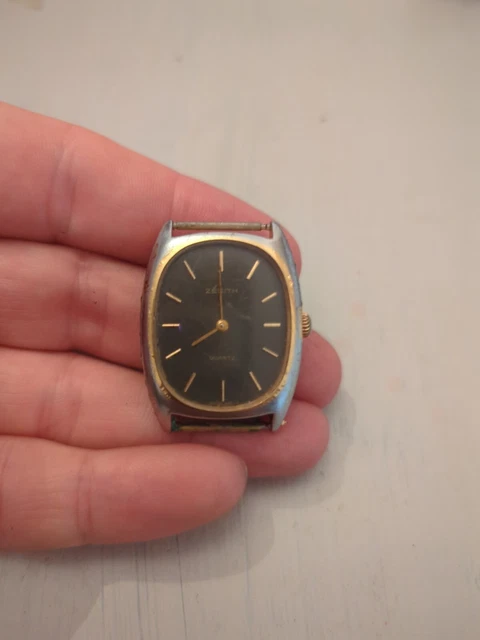 Montre Vintage Barrett Quartz Plongeuse 10 ATM - Boîtier Bleu/or, Acier, Non Fonctionnelle - Occasion