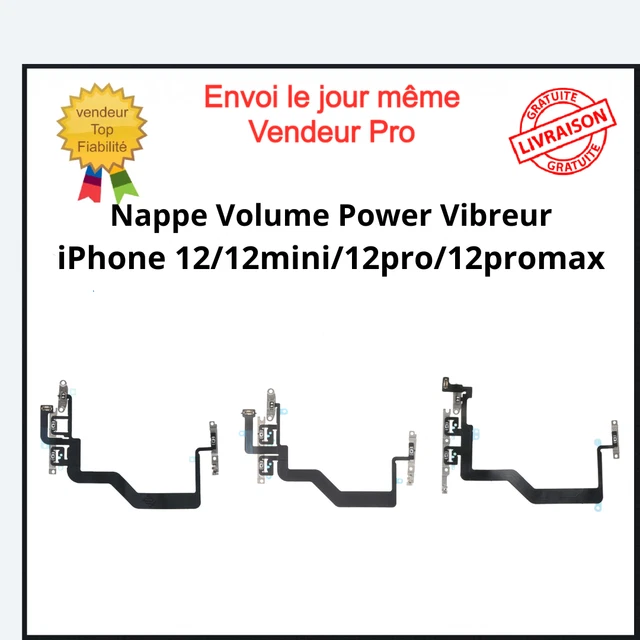 Câble Flexible Nappe Bouton Power/flash/micro Pour IPhone 11 - Noir, Neuf