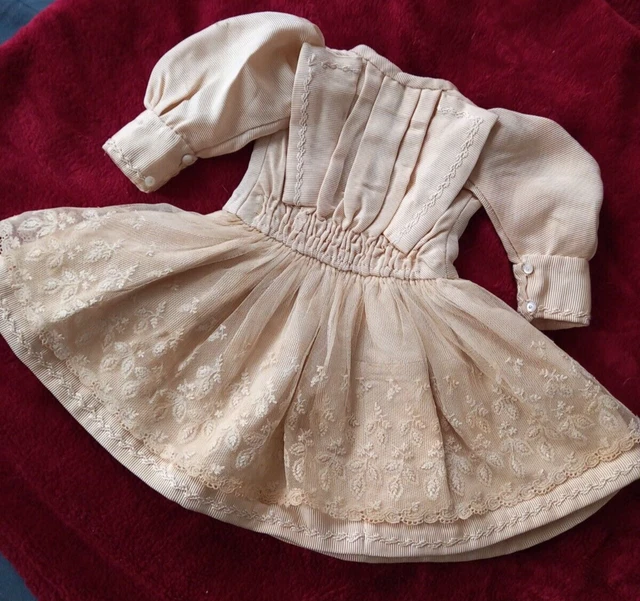 Robe ancienne en soie  de poupée Jumeau Bru Gautier T=58 cm