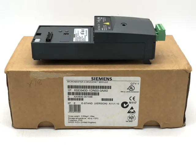 Siemens 6SE6400-1DN00-0AA0 Micromaster 4 Devicenet Module E-STAND A11/1.10