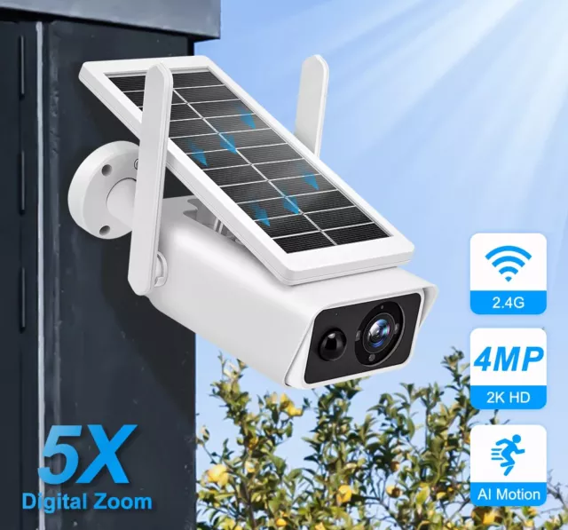 Camara De Seguridad Solar Inalambricas Para Exterior Con Vision Nocturna y Audio