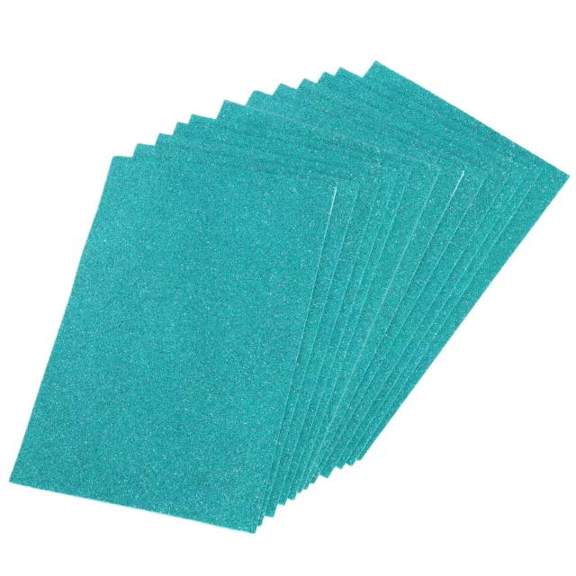 Glitter EVA Foam Sheets Soft Paper Self-Adhesive 11.8x7.8 Inch Light Blue 12Pcs