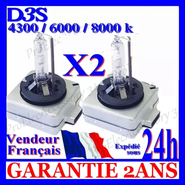 2 Ampoule Xenon D3S Hid 35W En 12V Lampe De Rechange Pour Feu Philips Xenstart