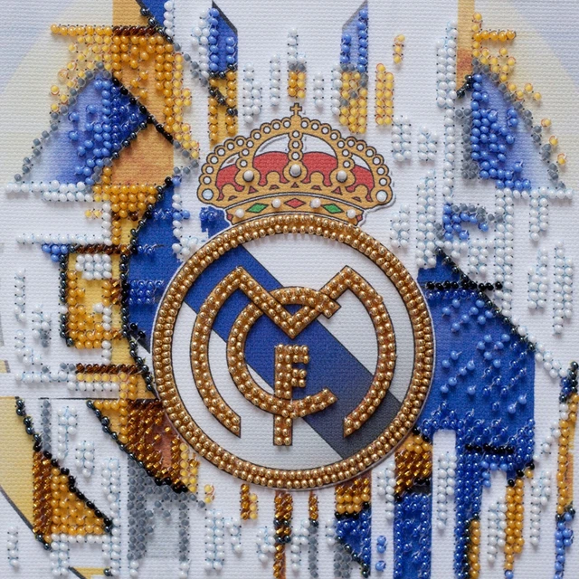 Kit de bordado de cuentas hágalo usted mismo "FC Real Madrid"" costura de cuentas cuentas cuentas cuentas