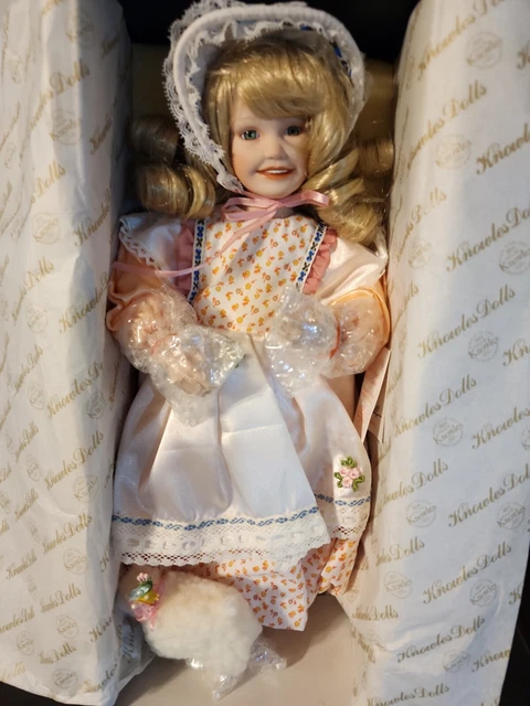 Knowles Mary had a Little Lamb Porcelain Doll Children from Mother Goose COA