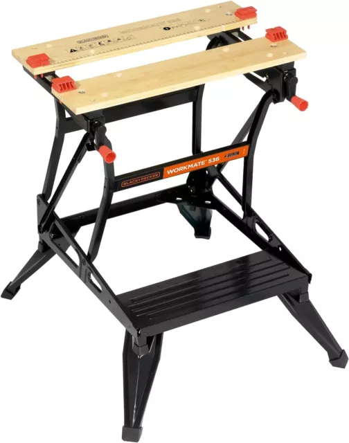 BLACK+DECKER WM536-XJ Workmate Dual Height Workbench, Workshop Equipment Black