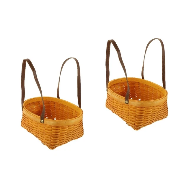 2x manico cesto da picnic casa picnic bambini per stoccaggio campeggio picnic