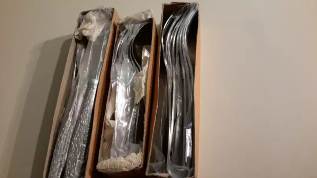 3 p vintage TWA Trans World Airline ABCO cutlery set FORK KNIFE SPOON silverware