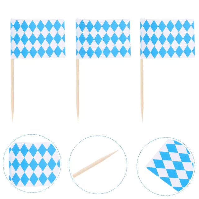 200 Pcs Cupcake Flag Picks Oktoberfest Toothpick Banner Beer