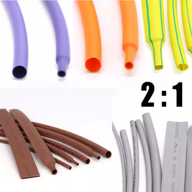 1mm - 50mm Heat Shrink Tubing 2:1 Electrical Sleeving Cable Wire Heatshrink Tube