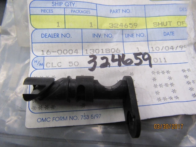 New  Omc Oem  Johnson Evinrude Shut Off Valve 324659