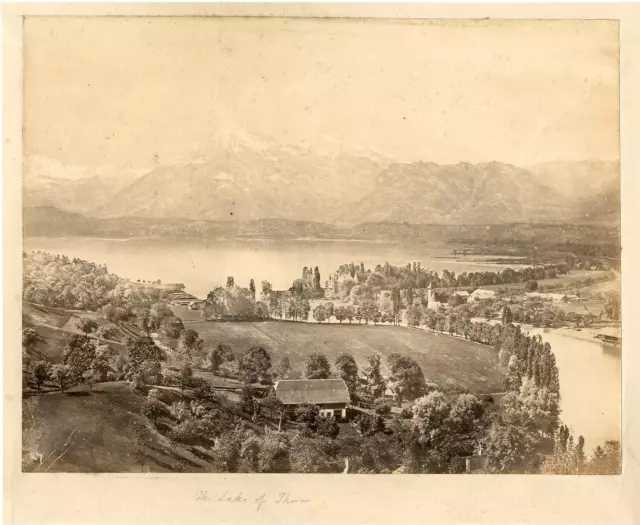 Suisse, Le Lac de Toune  Vintage albumen print.  Tirage albuminé  15x20  C