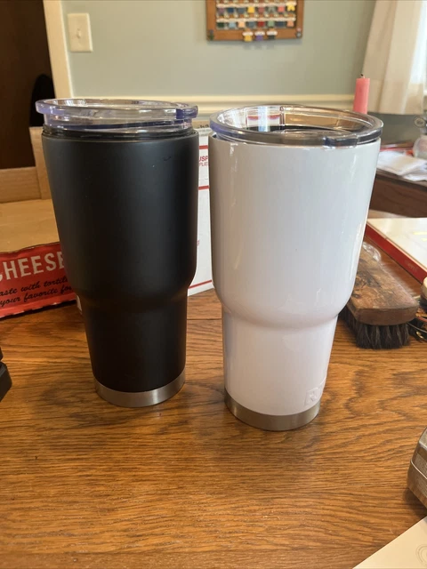 New 30 oz RTIC Insulated Stainless Steel Tumbler / Glasses (Black & White)