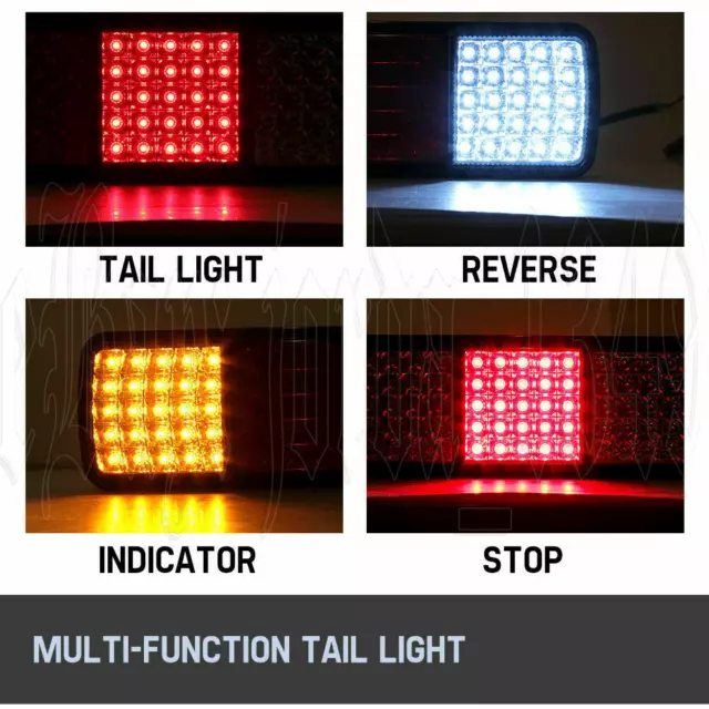 2x 75 LED Tail Lights Stop Indicator Reverse Lamp 12V Trailer Truck Ute Light OZ 2