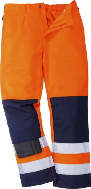 Portwest Seville Hi Vis Trousers Pants Knee Pads Safety Uniform Work Wear TX71