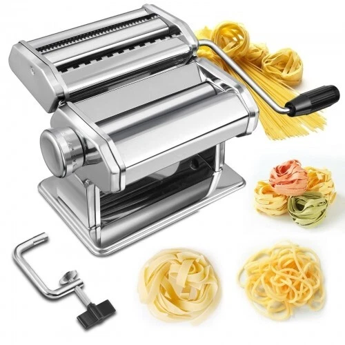 Nudelmaschine Edelstahl Pastamaker 3 in 1 Pastamaschine Spaghetti Lasagne Manuel