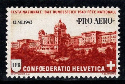 Schweiz 1943 Mi. 422 Postfrisch 100% Flugpost 1 fr, Landschaften