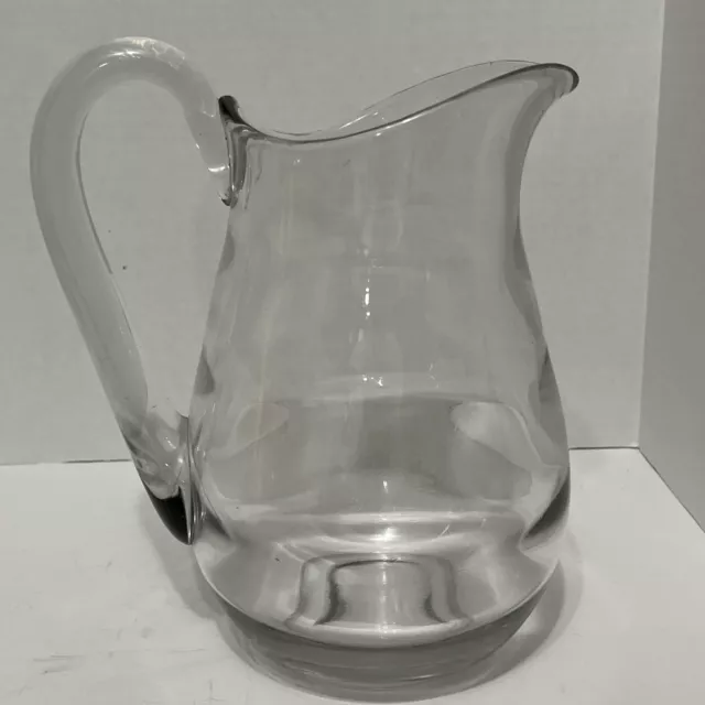 Large Clear Heavy Glass Pitcher 10” Tall