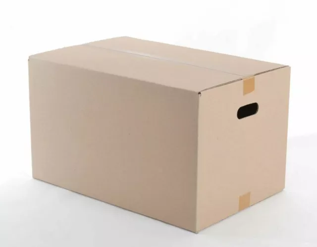 Moving Cardboard Packing Boxes 70Litres 5-100Cartons With Handle-Same Day Post 3