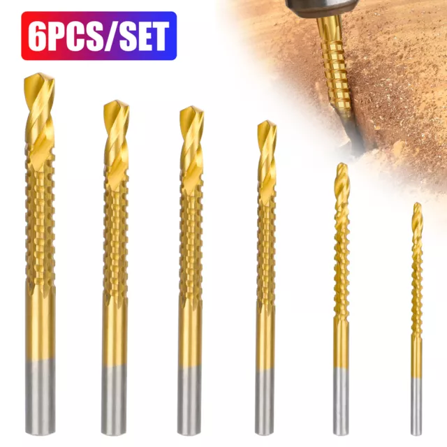 6PCS HSS Twist Drill Bit Set Power Tool Accessories Screw Holes for Wood Metal