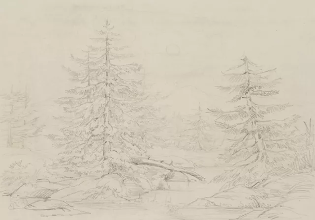 Brandenburgische Taiga, um 1830, Bleistift Romantik Unbekannt (19.Jhd)