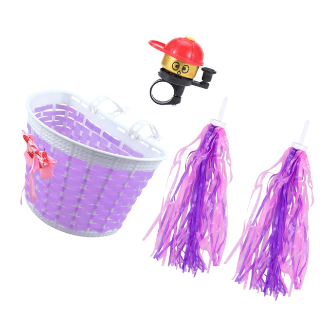 4 Pcs Toddler Bike Handlebar Basket Bell Bicycle Accessories for Kids