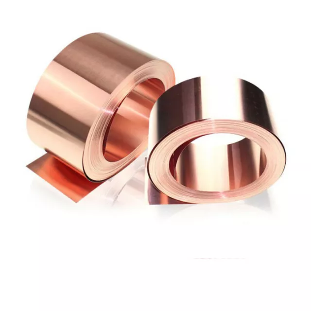 99.9%Pure Copper Sheet 0.01-0.3mm Thin Metal Plate Foil Roll 100-200mm Width Kit