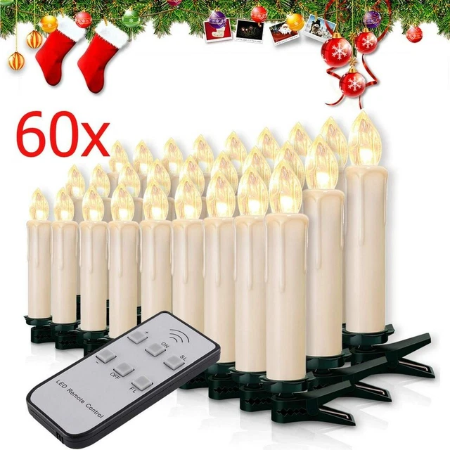 BWARE LED WEIHNACHTSKERZEN Weihnachtsbaumkerzen Weihnachtsdeko 60X