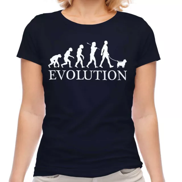 Norfolk Terrier Evolution Of Man Ladies T-Shirt Tee Top Dog Lover Gift Walker