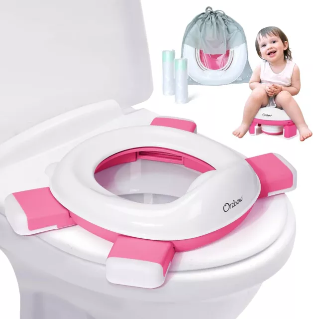 Orzbow Reisetopf für Kleinkinder, tragbarer Töpfchen Training WC Sitz mit 4 Beinen