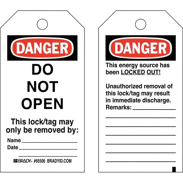 BRADY 65506 Danger Tag,5-1/2 x 3 In,Hd Polyest,PK25