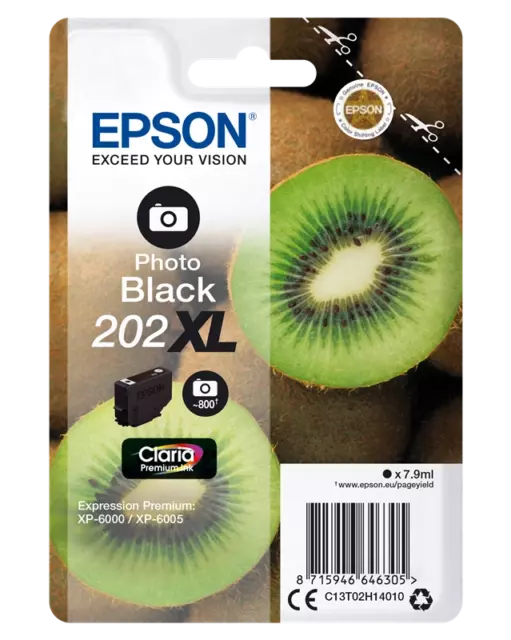 Epson 202XL Photo Noir C13T02H14010 cartouche d'encre authentique (TVA incluse)